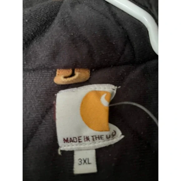 Carhartt Mens Full Zip‎ Hooded Jacket Sandstone Duck Active Work Coat - Picture 5 of 6